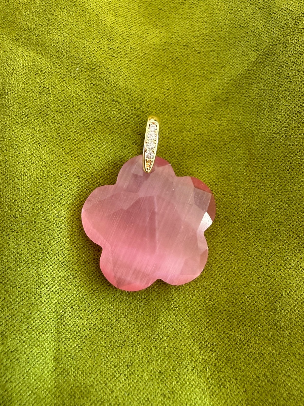 *NEW*Vault*Freida Rothman* Rose Quartz Flower Pendant with Pavé